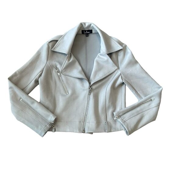 Lulu’s Better Believe It Vegan Suede Moto Jacket Size Small - Picture 2 of 11